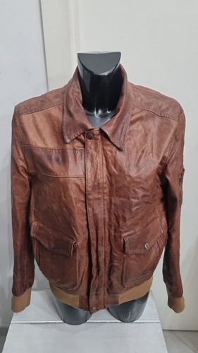 Brown leather aeronautica - brown,